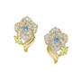 Birthstone & Diamond Rose Earrings, Birthstone Diamond Rose Earrings 11896 0012 l december