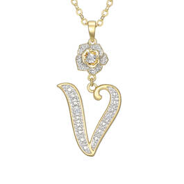 Diamond Rose Initial Pendant 12023 0024 s pendant