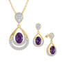 Birthstone Necklace with FREE Matching Earrings, Birthstone Necklace Earring Set 6930 0010 b february