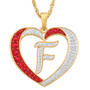 Personalized Diamond Initial Heart Pendant, Personalized Diamond Heart Pendant 2300 0011 f initial F