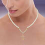 Pearl & Diamond Cross Necklace, Pearl and Diamond Cross Necklace 10708 0012 m model