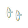 Birthstone & Diamond Cross Hoops, The Birthstone Diamond Cross Hoops 11446 0017 c march