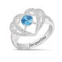 Genuine Birthstone & Diamond Ring, Personalized Genuine Birthstone Diamond Ring 11066 0016 l december