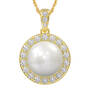 My Granddaughter “I Love You" Pearl & Diamonisse Pendant, My Granddaughter I Love You Pearl and Diamonisse Pendant 10879 0015 b front