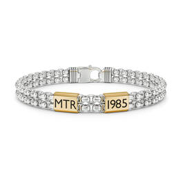 Double Steel Birth Year and Initials Bracelet 12572 0011 a main