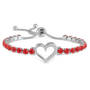 Open Heart Birthstone Bolo Bracelet, Open Heart Birthstone Bolo Bracelet 11567 0010 g july