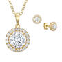 1kt Gold Halo Pendant with Free Matching Earrings 12201 0010 a main