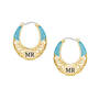 Birthstone Initial Hoops, Birthstone Initial Hoops 11897 0011 c march
