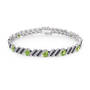 Black Diamond & Birthstone Bracelet, Personalized Black Diamond and Birthstone Bracelet 10776 0019 h august