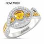 Birthstone Wave Ring, Birthstone Wave Ring 2202 001 0 15