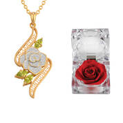 Diamond Rose Pendant with Free Miracle Rose 10273 0033 a main