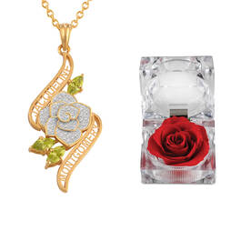 Diamond Rose Pendant with Free Miracle Rose 10273 0033 a main