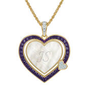 Birthstone&Diamond Heart Pendant 12465 0011 b february