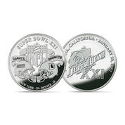 1st Giants' Super Bowl Win Silver Plated Flip Coin, Super Bowl Flip Coin Silver Plated Collection 11732 0127 a Giants21