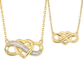 Always Forever Personalized Diamond Necklace Set 12432 0011 d front back