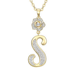 Diamond Rose Initial Pendant 12023 0024 q pendant