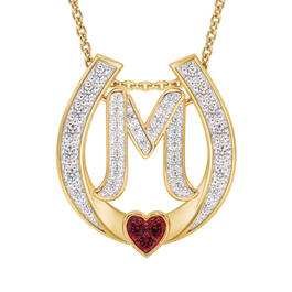 Diamond Initial Horseshoe Pendant 11352 0019 l initial