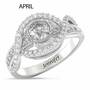 Birthstone Wave Ring, Birthstone Wave Ring 2202 001 0 8