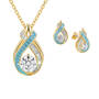Perfectly Paired Birthstone Swirl Pendant with FREE Matching Earrings, Birthstone Swirl Pendant with Free Matching Earrings 12210 0019 c march