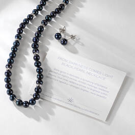 From Darkness Comes Light Black Pearl Necklace and FREE Earrings 11785 0024 w staged