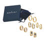 Dazzling Golden Hoops Five Earring Set, Dazzling Huggie Hoops Five Earring Set 11555 0014 g gift pouch box