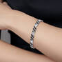 Black Diamond & Birthstone Bracelet, Personalized Black Diamond and Birthstone Bracelet 10776 0019 m model