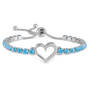 Open Heart Birthstone Bolo Bracelet, Open Heart Birthstone Bolo Bracelet 11567 0010 c march