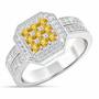 Flair & Square Personalized Birthstone & Diamond Ring, Flair Square Personalized Birthstone Diamond Ring 2306 001 5 11