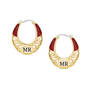 Birthstone Initial Hoops, Birthstone Initial Hoops 11897 0011 g july