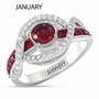 Birthstone Wave Ring, Birthstone Wave Ring 2202 001 0 5