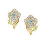 Birthstone & Diamond Rose Earrings, Birthstone Diamond Rose Earrings 11896 0012 c march