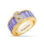 Personalized Birthstone & Diamond Initial Ring, Personalized Birthstone Diamond Initial Ring 11033 0016 f june