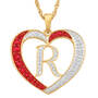 Personalized Diamond Initial Heart Pendant, Personalized Diamond Heart Pendant 2300 0011 r initial R