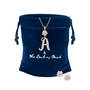 Diamond Rose Initial Pendant with FREE Matching Earrings, Diamond Rose Initial Pendant 12023 0016 u giftpouch