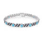 Black Diamond & Birthstone Bracelet, Personalized Black Diamond and Birthstone Bracelet 10776 0019 c march