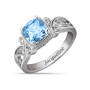 Vintage Elegance Birthstone Ring, Personalized Vintage Elegance Birthstone Ring 12122 0016 c march