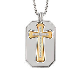 Personalized Two in One Diamond Cross Pendant 12049 0016 b front
