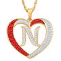 Personalized Diamond Initial Heart Pendant, Personalized Diamond Heart Pendant 2300 0011 n initial N