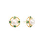 Pearl Simulated Emerald Jewelry Set 11142 1376 b earrings