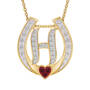 Diamond Initial Horseshoe Pendant, Diamond Initial Horseshoe Pendant 11352 0019 h initial