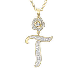 Diamond Rose Initial Pendant 12023 0024 r pendant