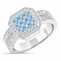 Flair & Square Personalized Birthstone & Diamond Ring, Flair Square Personalized Birthstone Diamond Ring 2306 001 5 12