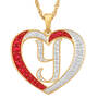Personalized Diamond Initial Heart Pendant, Personalized Diamond Heart Pendant 2300 0011 y initial Y