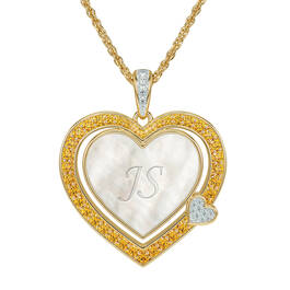 Birthstone&Diamond Heart Pendant 12465 0011 k november