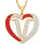 Personalized Diamond Initial Heart Pendant, Personalized Diamond Heart Pendant 2300 0011 v initial V