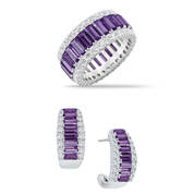 Birthstone Beauty Eternity Ring with FREE Matching Earrings, Birthstone Beauty Eternity Ring 12296 0016 b february