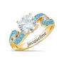 Birthstone & Diamond Swirl Ring, Birthstone Diamond Swirl Ring 12095 0019 c march