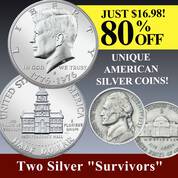 Jefferson Wartime Silver Nickel & Uncirculated Kennedy Bicentennial Silver Half-Dollar, jefferson kennedy wartime silver 3235 1389 a main