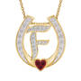 Diamond Initial Horseshoe Pendant, Diamond Initial Horseshoe Pendant 11352 0019 f initial