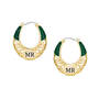 Birthstone Initial Hoops, Birthstone Initial Hoops 11897 0011 e may